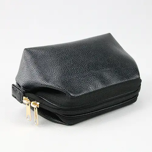 Factory OEM Black Makeup And Toiletry Bag Pu Fashion Wholesale Toiletry Bags